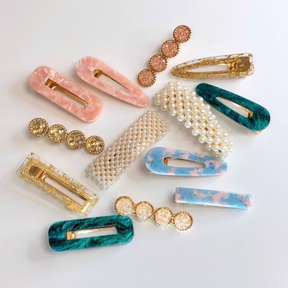 Accessories - Pearl Acrylic Hair Barrette Clips Hair Accessories